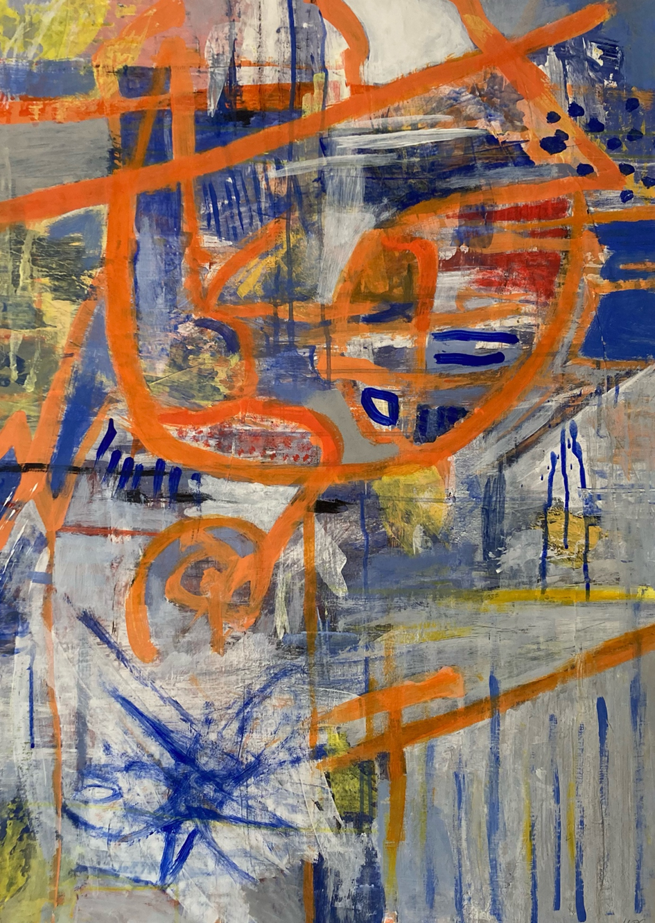 Mia Rabe, Phasen der Angst, Acryl auf Papier, 66 x 93 cm, 2024